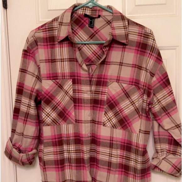 Women’s Plaid Flannel Button Up/Down Shirt Top Size XSmall - Picture 1 of 2